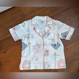 Damson Madder Chlo Linen Blend Button Down Short - Size 2 - NWT